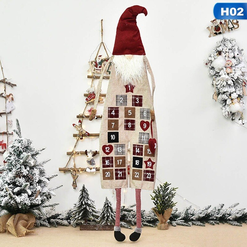 Felt DIY Christmas Tree Advent Calendar Birthday Advent Calendar Fabric Advent Calendar Year Decor: H02
