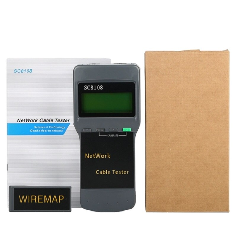 Portable LCD Display SC8108 Network Tester Meter RJ45 Cat5e Cat6 UTP Unshield LAN Cable Tester RJ11 Phone Cable Meter