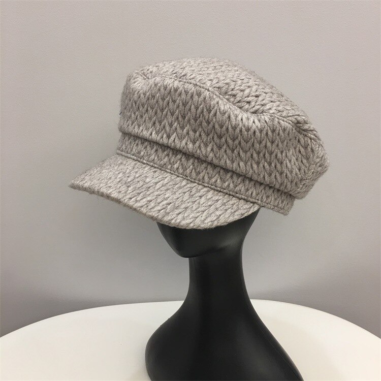 202010-2019090903 herbst Winter Dicke linie betroffen weben freizeit Dame Achteckigen Hütte männer frauen visiere kappe: Grau