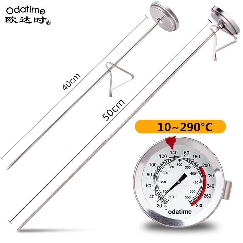 Odatime 40/50 CM Rvs Thermometer Voor Vlees Water BBQ Grill Oven Keuken Thermometer Maaltijden Snelle Koorts temperatuurmeter
