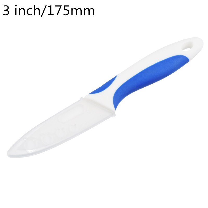 3/4/5 pouces couteaux de cuisine en céramique lame blanche poignée colorée Paring Pare Peel tranche outil de cuisson couteau en céramique de: 3 inch blue