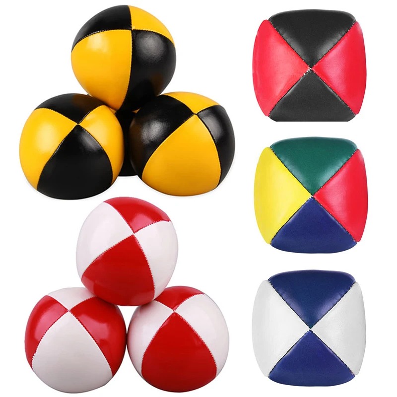 3PCS Net Set Suit Juggling Ball Acrobatics Toss Ball Educational Toy Children Fun Sports Pu Soft Juggling Ball Toys