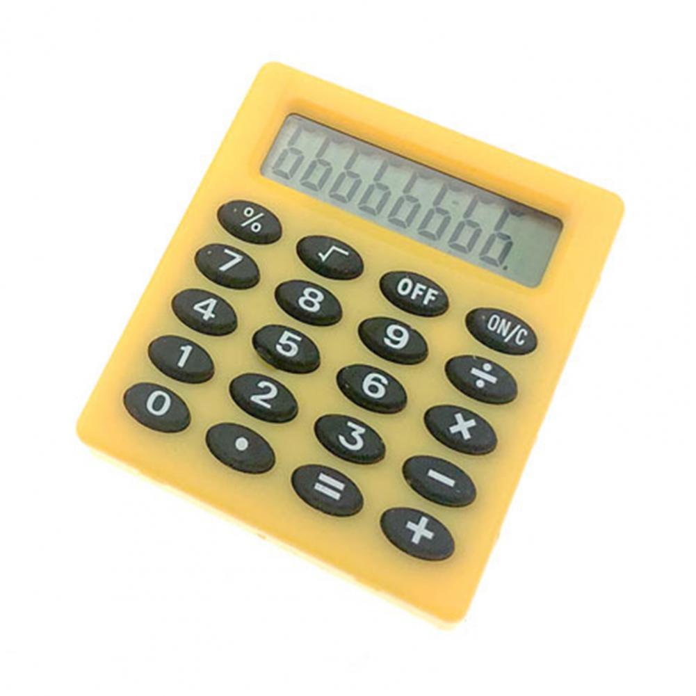 Pocket Calculator Useful 8-Digit Display Student Calculator Energy Saving Sensitive Key Mini Calculator: YELLOW