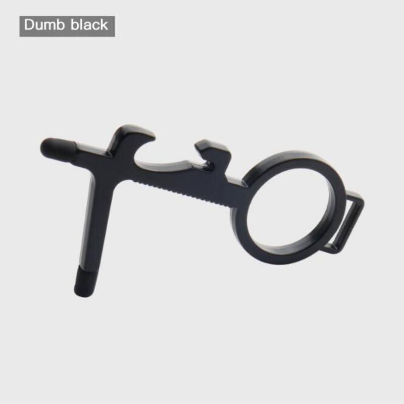 1 Pcs Anti Touch Door Opener Tool Multifunctional No Touch Key Door Opener Non-contact Door Handle Elevator Artifact Keychain: A03