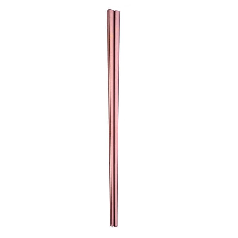 Rainbow Colorful Chopsticks Metal Chinese Stainless Steel Reusable Tableware: Rose Gold