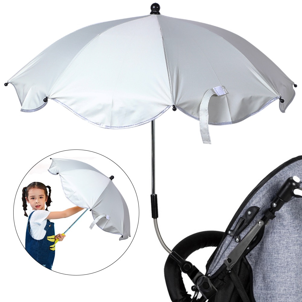 Justerbart barnvagn paraply sun stretch stativ hållare 360 grader barnvagn paraplyer vagn tillbehör