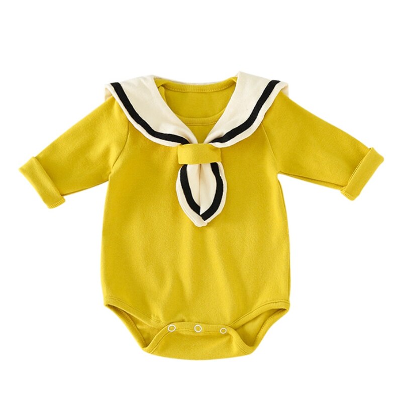 printemps bébé barboteuse enfant en bas âge vêtements bébé fille body à manches longues col marin garçon combinaisons