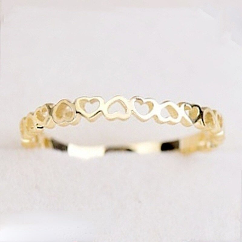 Prachtige Dames Hart Ring Bruiloft Liefde Ring Sieraden Leuke Vlakte Hart Ring Engagement Promise Sieraden Accessoires