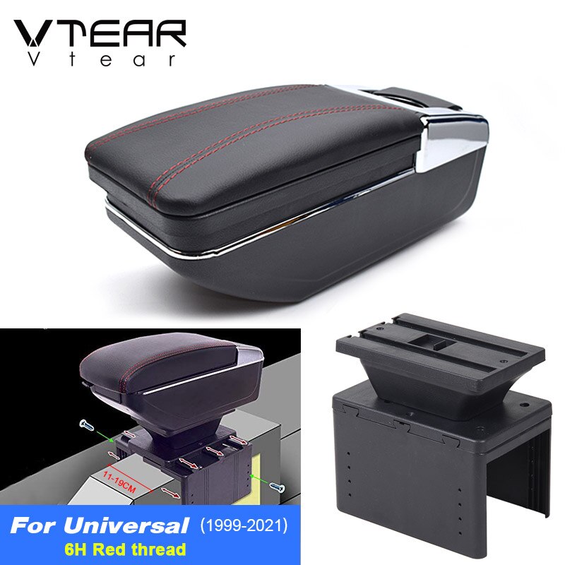 Vtear Voor Renault Megane Twingo Armsteun Interieur Center Console Storage Box Armsteun Auto-Styling Decoratie Accessoires Onderdelen: Red thread