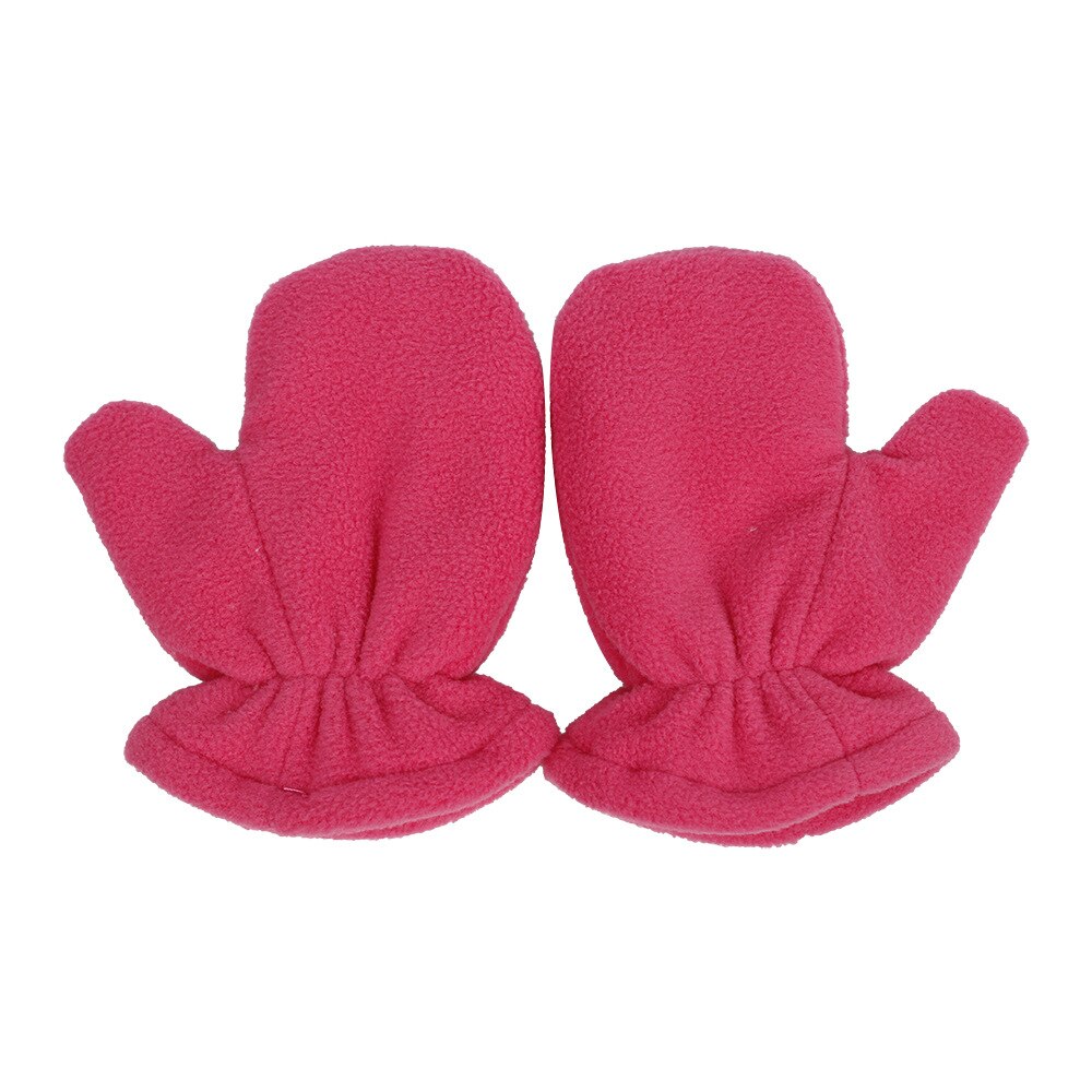 Guantes de lana Polar para niños Y niñas, de 3 a 10 colores, suaves Y gruesos, cálidos Y gruesos: rose red
