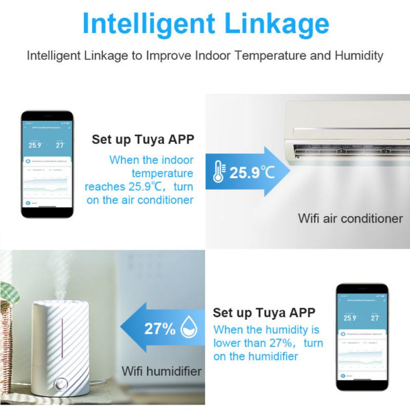 TUYA WiFi Temperature And Humidity Sensor Temperature Humidity Monitor Smart Home Automation Work With Alexa Google Home