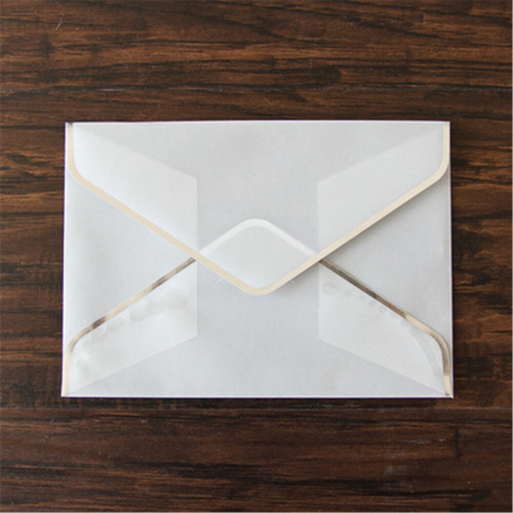 2 uds Semi-transparente de papel de ácido sulfúrico sobres dorado Tarjeta de invitación del banquete de boda Vintage cubierta para de embalaje de tarjeta postal: silver