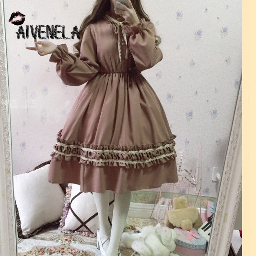 Lolita-vestido gótico Estilo Vintage para mujer, vestido de Retro con volantes, estilo victoriano, AFC849