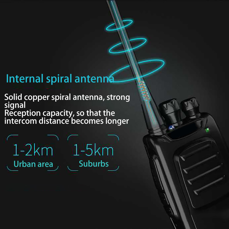 Profession Walkie Talkie 5W UHF Two-Way Radio Station Transceiver Two Way Radio Communicator USB Charging Walkie-Talkie