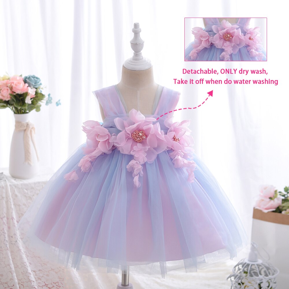 Yoliyolei Sling Baby Girl abiti per bambini Flower Girl abiti da ballo abiti in Tulle Casual Wedding Party abiti per bambini per 1-4 anni