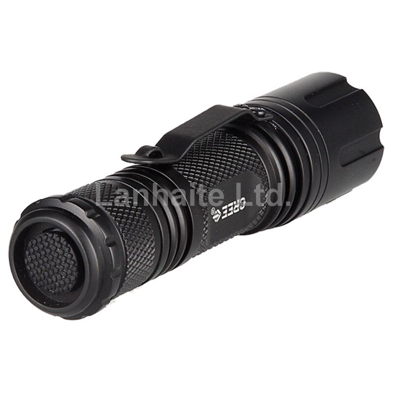 Hugsby XP-18 Cree XP-E R3 250 Lumens 3-Mode LED Flashlight - Black ( 1xAA / 1xCR123 / 1x16340 / 1x14500 )