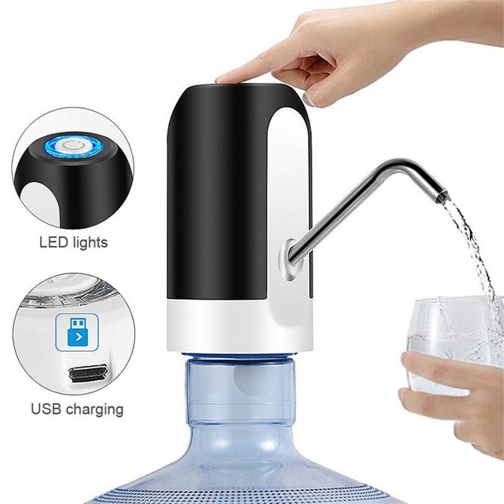 Newly Automatic Drinking Water Pump Universal Electric Water Dispenser with LED Button Indoor Office VA88: Black
