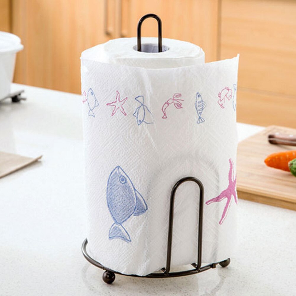 Iron Stand Desktop Paper Weighted Tissue Boxes Kitchen Napkin Holder Serviette Dispenser