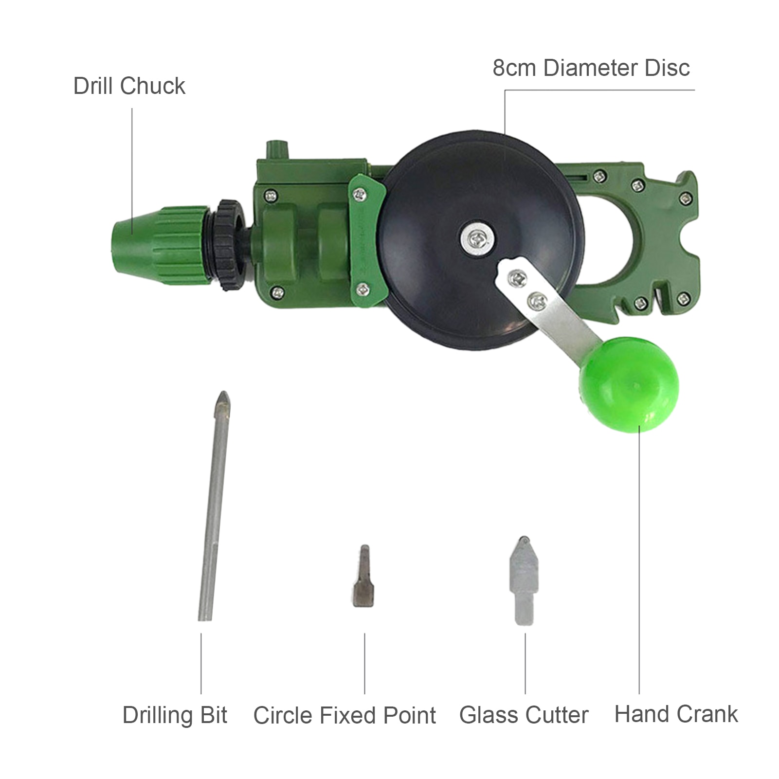 Puncher Home Use Hand Crank Puncher Portable Tile Glass Circle Cutter Multi-Functional Handheld Cutting Tool Handheld Puncher