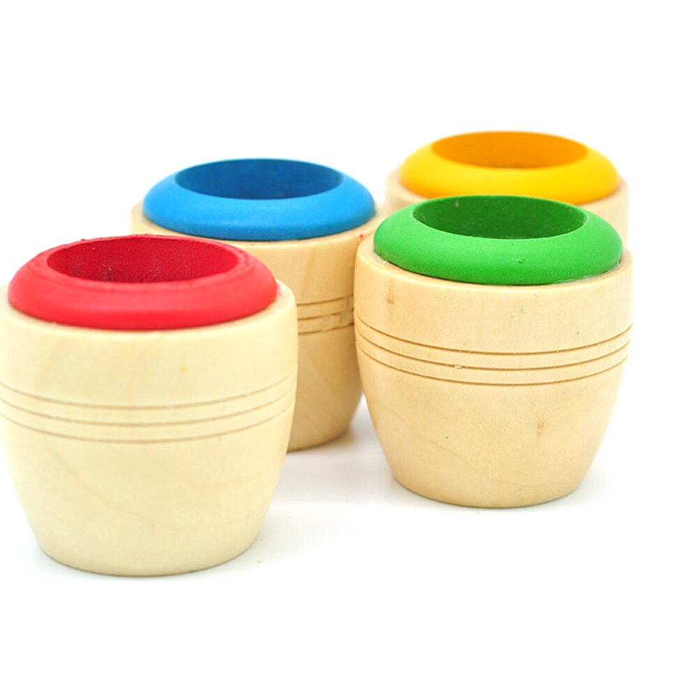 4Pcs Wooden Kaleidoscope Toys Mini Prism Bee Eye Effect Polygon Prism Children Educational Toys