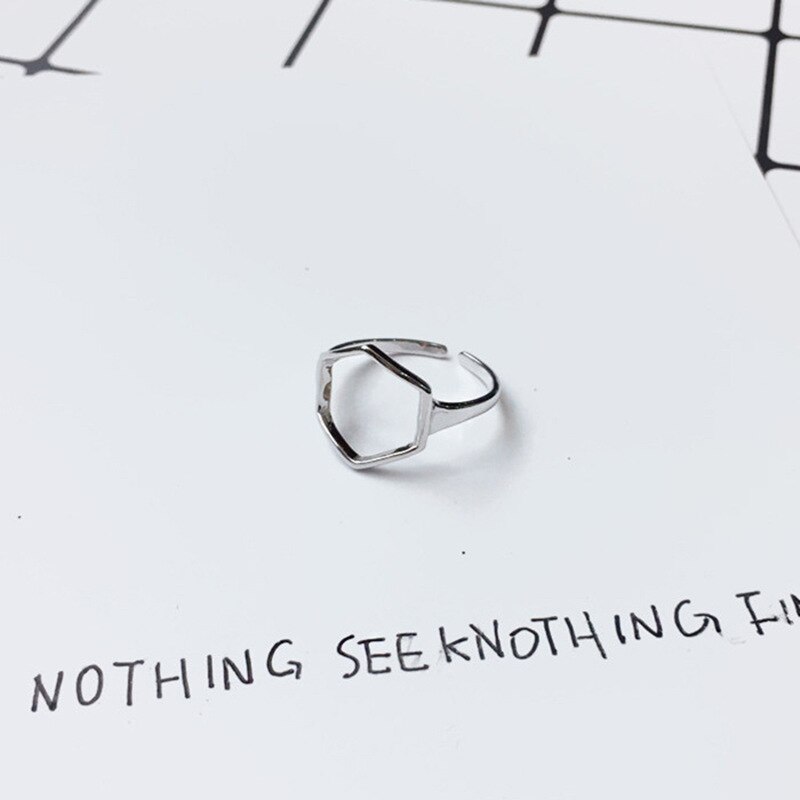 Zomer Strand Open Cirkel Hexagon Ringen Voor Vrouwen Meisjes Verstelbare Finger Ring Charm Sieraden
