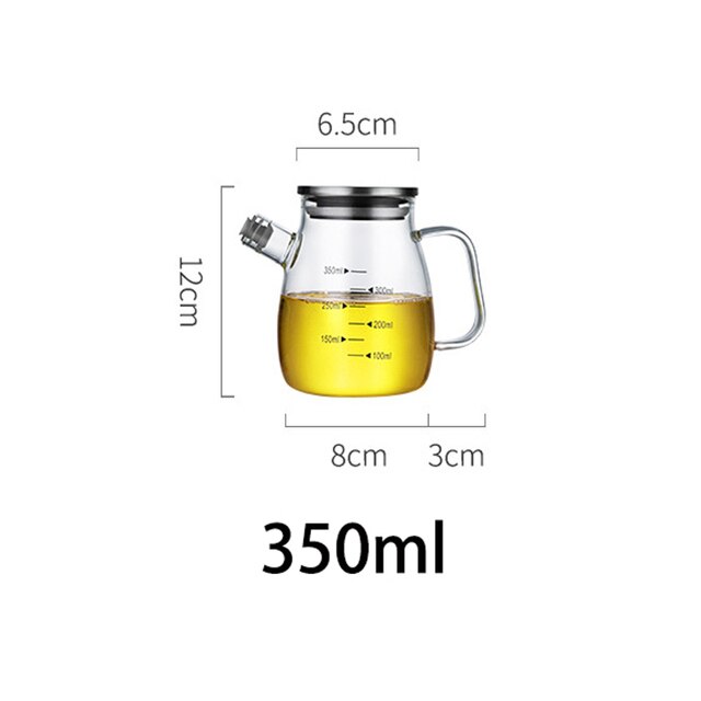 Bouteilles d'huile en verre, épices, assaisonnement, sauce soja, bouteille de stockage, condiment, distributeur d'huile , accessoire de cuisine: 350ML