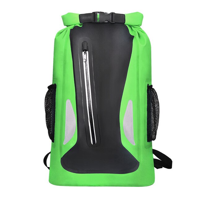 Mochila flotante reflectante de 25L, bolsa seca para motocicleta, paquete de océano, kayak de vela, cubierta de seco: Green