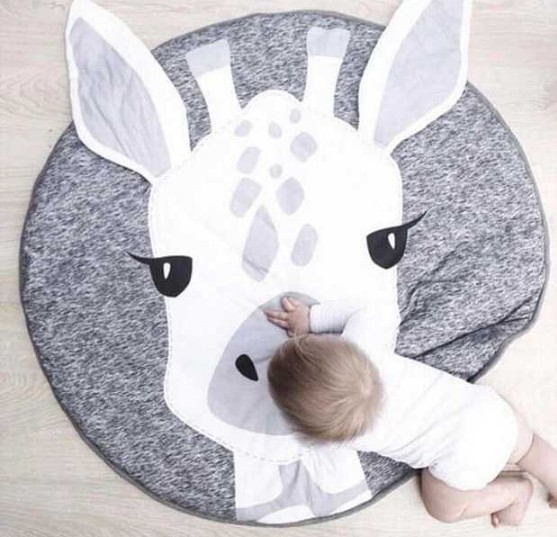 90Cm Kids Play Game Matten Ronde Tapijt Tapijten Mat Katoen Vos Kruipen Deken Vloer Tapijt Voor Kinderkamer Decoratie ins Baby: lu1
