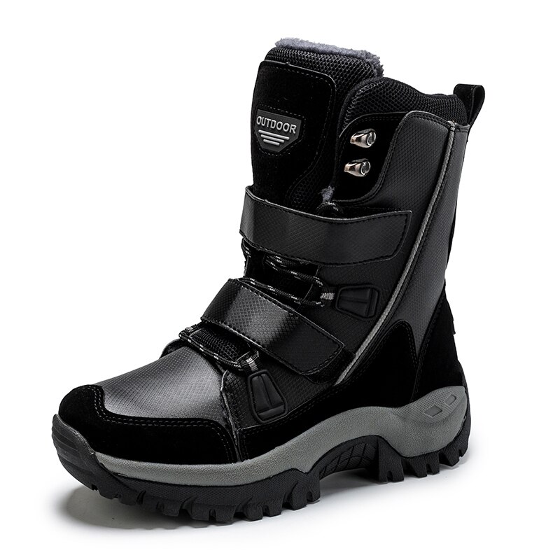 Botas de esquí antideslizantes para mujer, botines de nieve cálidos de media pantorrilla de , cómodos para exteriores, invierno,: Negro / 42