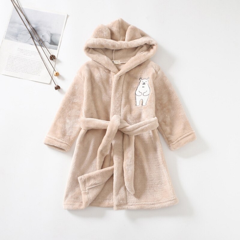 Kinderen Badjassen Flanel Winter Kids Nachtkleding Gewaad Zachte Baby Jongens Pyjama Kids Kleding Cartoon Kinderkleding: C / 1-2Years