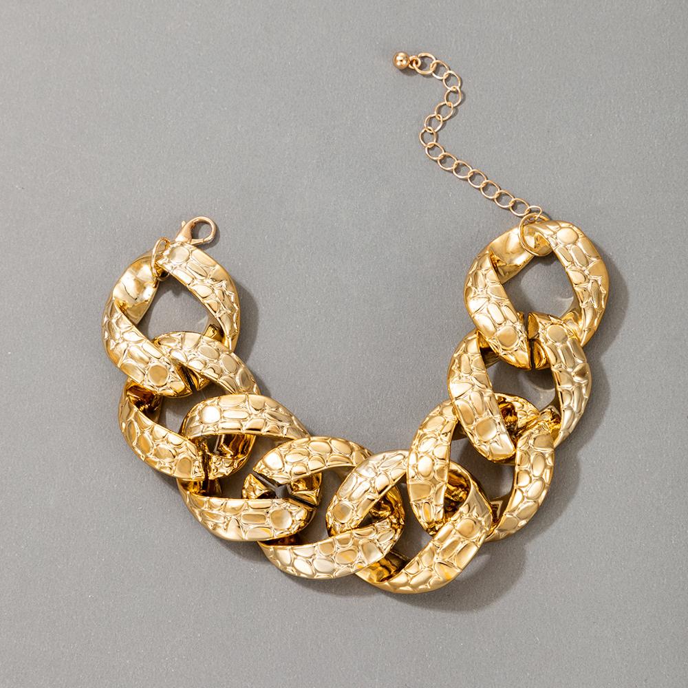Tocona Punk Kleurrijke Armbanden Voor Vrouwen Goud Legering Metal Hollow Geometrische Chain Verstelbare Sieraden 6666: gold