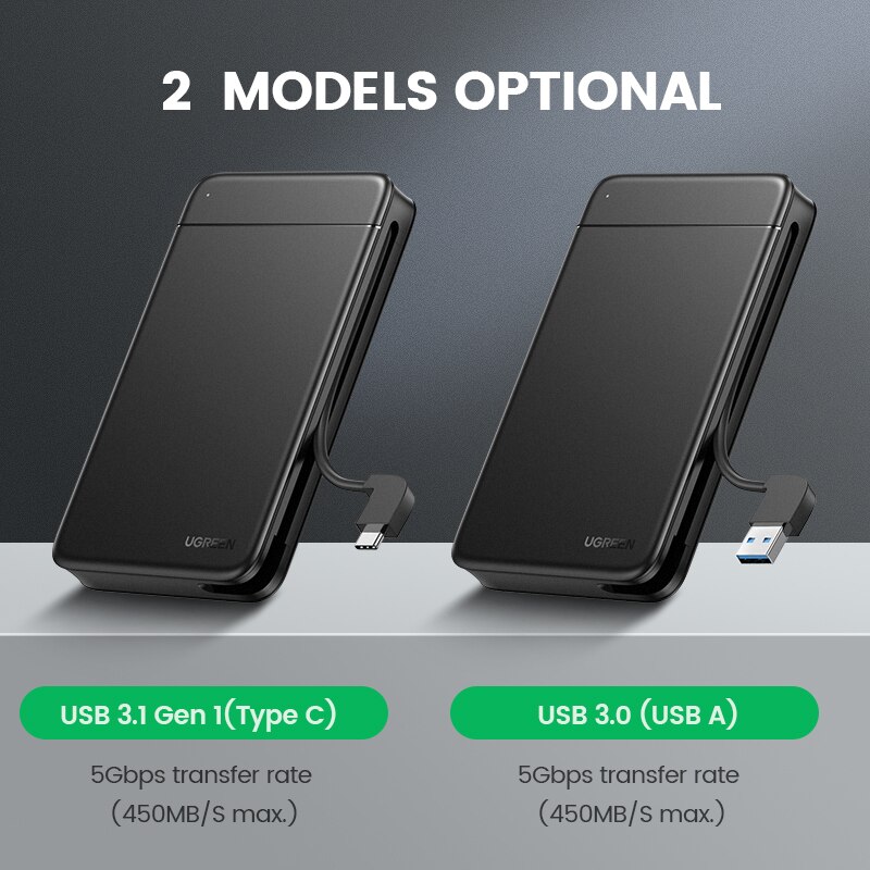 Ugreen Hdd Case 2.5 Ssd Case Sata Naar Usb Hdd Caddy Portable Vaste Kabel Docking Station Voor Externe Harde Schijf ssd Drive Case