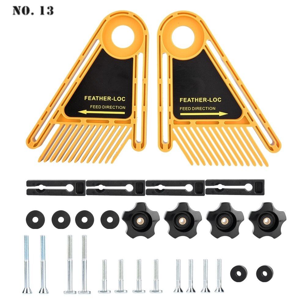 Featherboard Plastic Double Featherboards Table Saw for Trimmer Router Table Saw Woodworking Accessories Golden 1 Set