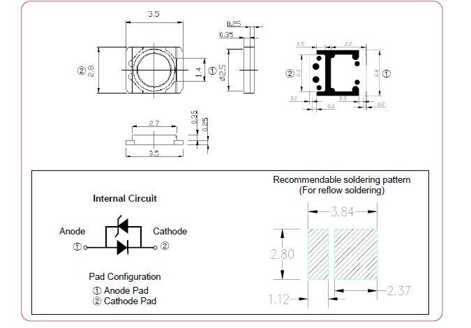 3528 2835 3V SMD LED 1W LG 1000PCS/Lot Cold White 100LM For Television LED Backlight