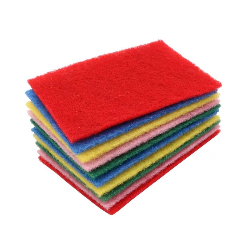 10 Pack Heavy Duty Scrubbers Set Non-Abrasive Anti-Scratch Synthetic Fiber Cleaning Dish Washing Scouring Pads for Kitchen