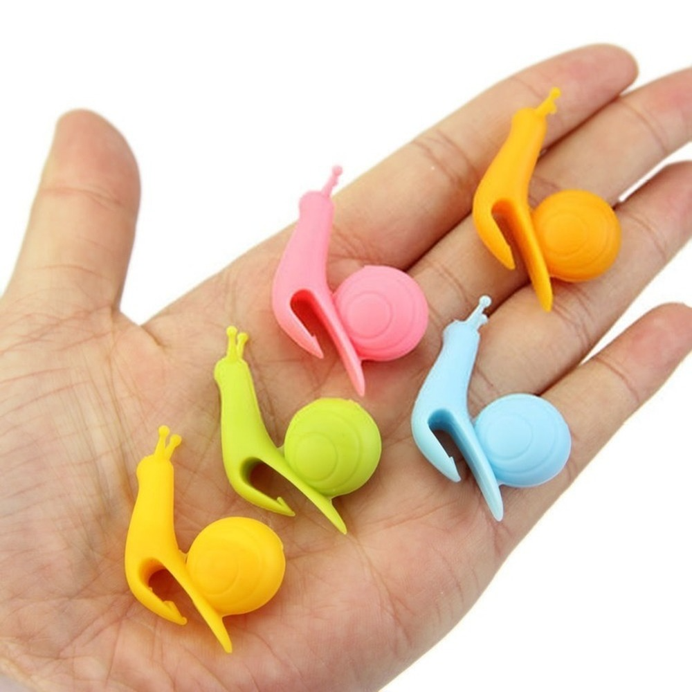 2Pcs Silicone DisposableTea Bag Holder Rest Clips Cute Snail Shape Tableware Tea Pot Cups Mug Decoration Drinkware Tools