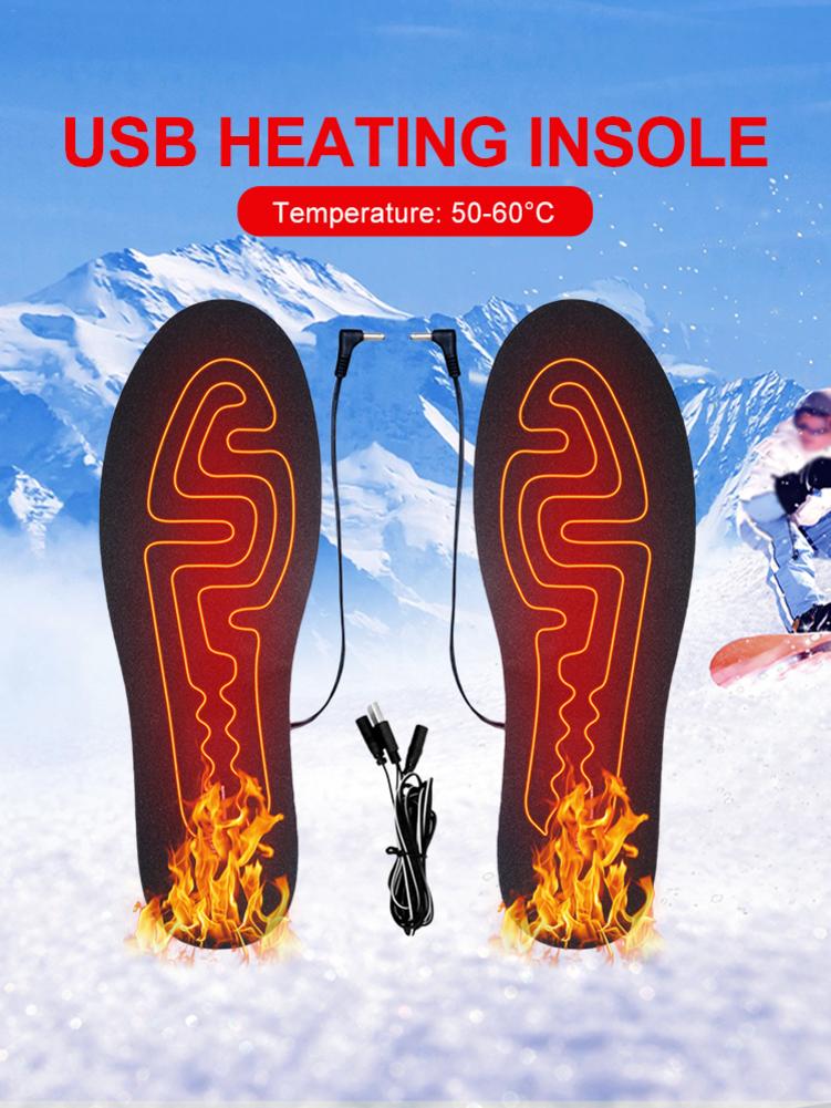Elektrisch beheizbare einlegesohlen, usb-wiederaufladbar, waschbar, beheizbare schuhpolster, fußwärmer, sockenpolster, thermosohlen, 36-46 meter lang, für camping