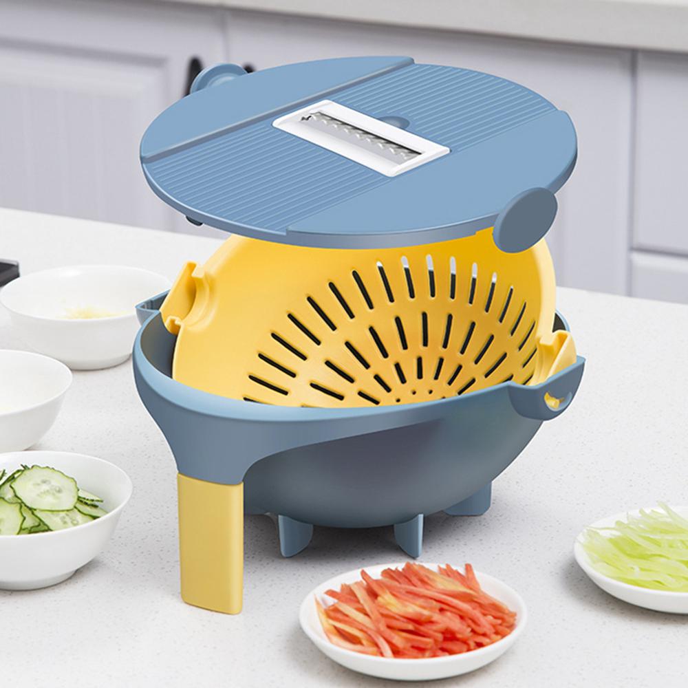 Multifunctionele aardappel-komkommerrasp, roterende groentesnijder, schilmachine met afdruipmandje, keukengadgets