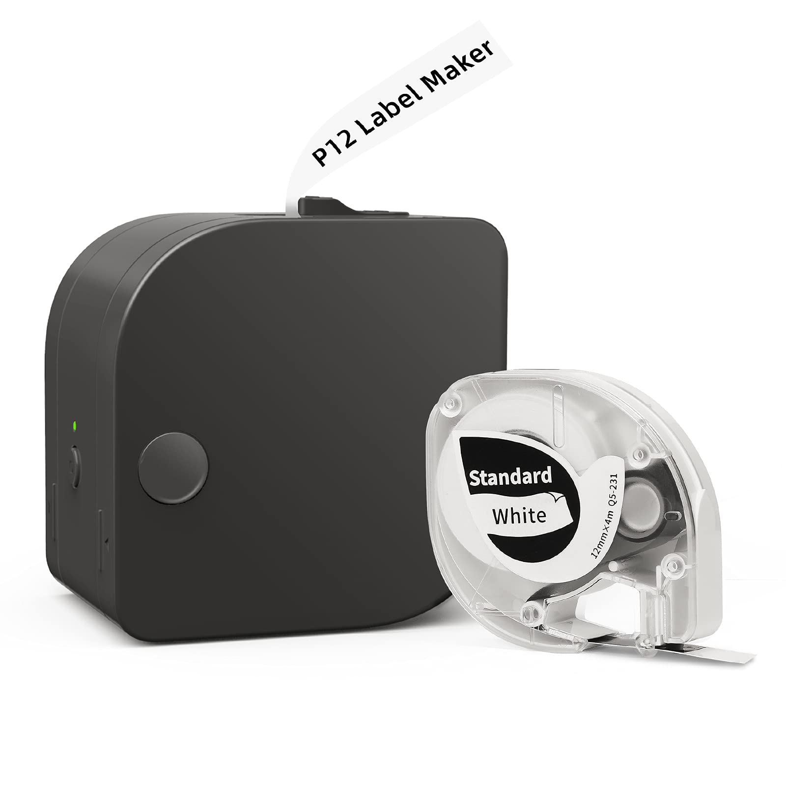 P12 Mini Label Maker Machine with Tape Thermal Label Printer for Home Office Business Wireless Label Machine for iOS &amp; Android: Black Set