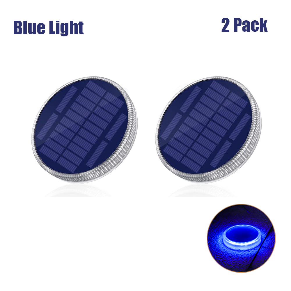 Led Solar Dekverlichting Outdoor Waterdicht Gazon Lampen Batterij Aangedreven Solar Stap Licht Voor Pathway Oprit Tuin Loopbrug Patio: Moon Blue