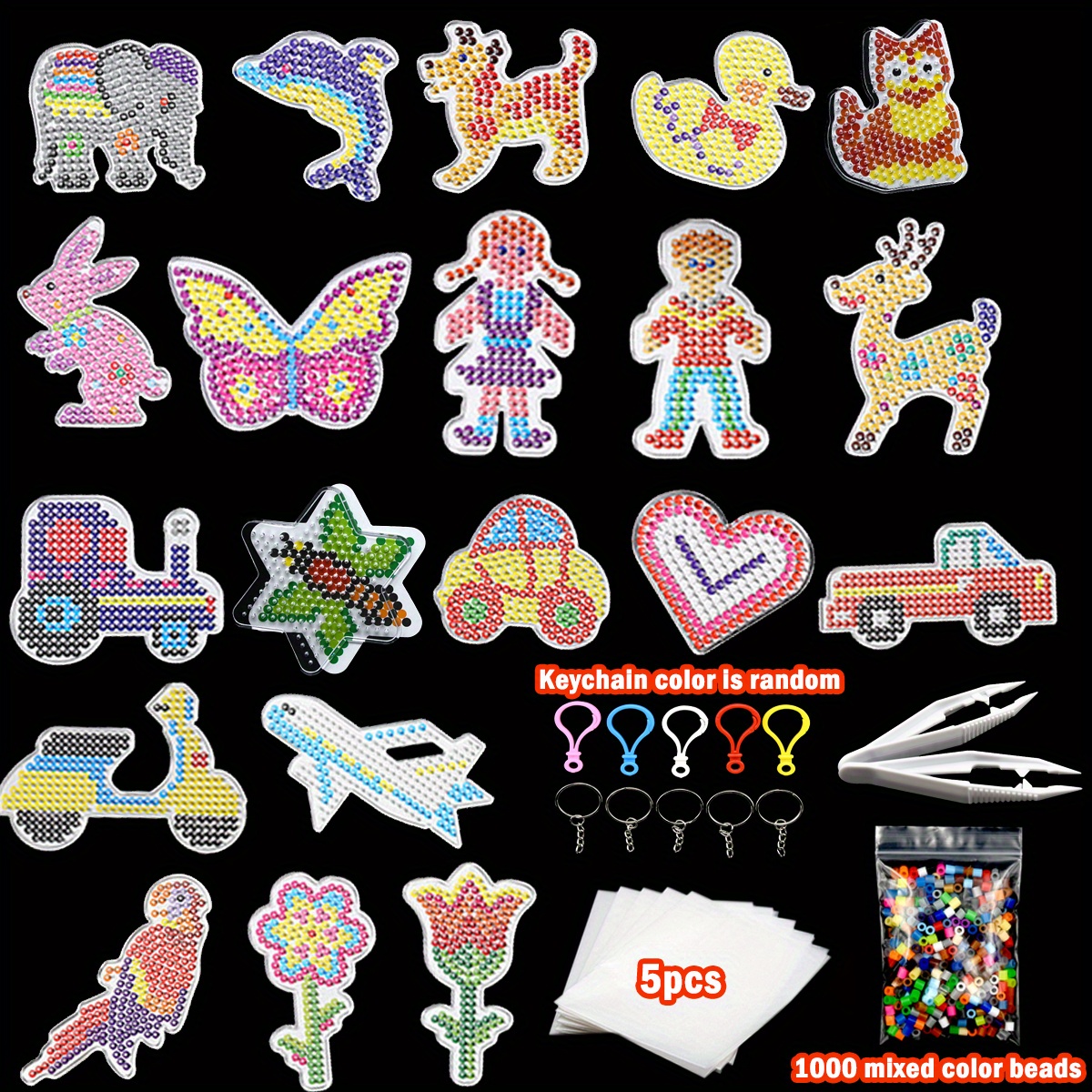 20pcs Small Template with Pattern Hama Beads 5mm Pegboards Board Perler Tool Fuse Beads Jigsaw Puzzle Template Educational Toys: Default Title