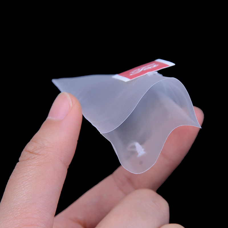 1/100pcs Food Grade Empty Nylon Tea Bags Tea Infuser Herb Spice Disposable Filter Strainer Tea Triangle Bag 7 x 6cm