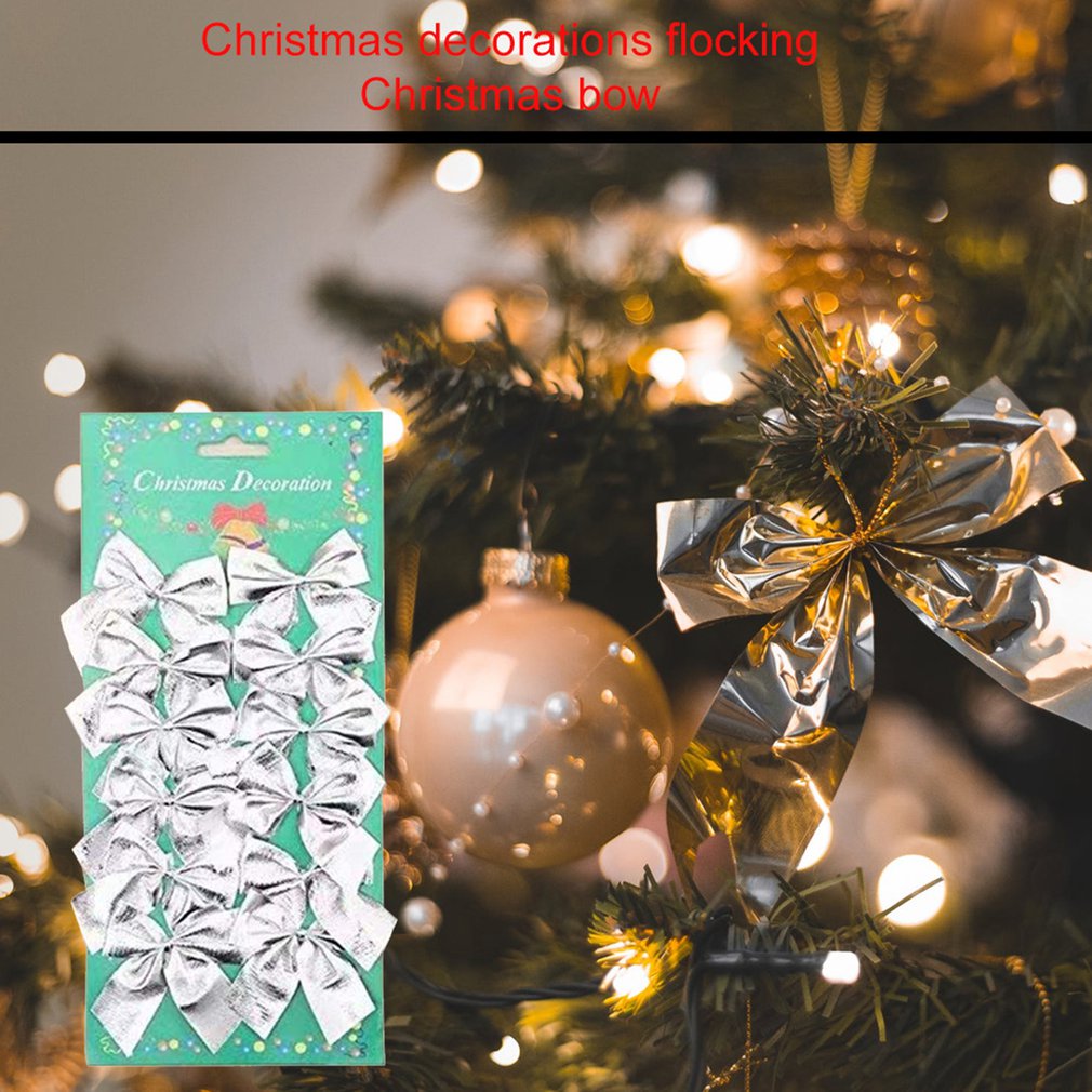 Kerstmis Leveringen Rood Goud Zilver Decoratie Opknoping Ornamenten Massaal Kerst Boog Flanel Xmas Tree Decor