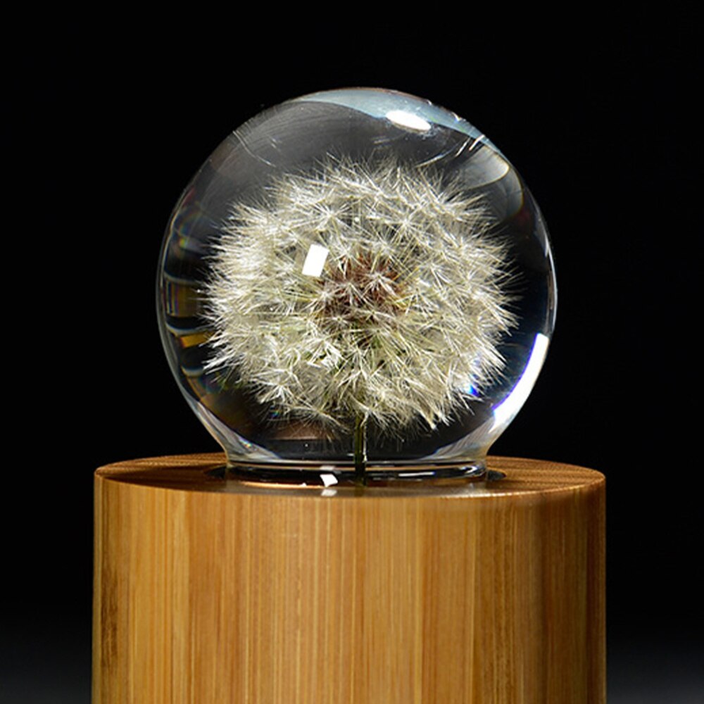 Dandelion Crystal Ball Music Box Spring Music Box Home Crafts Ornaments - Tune B