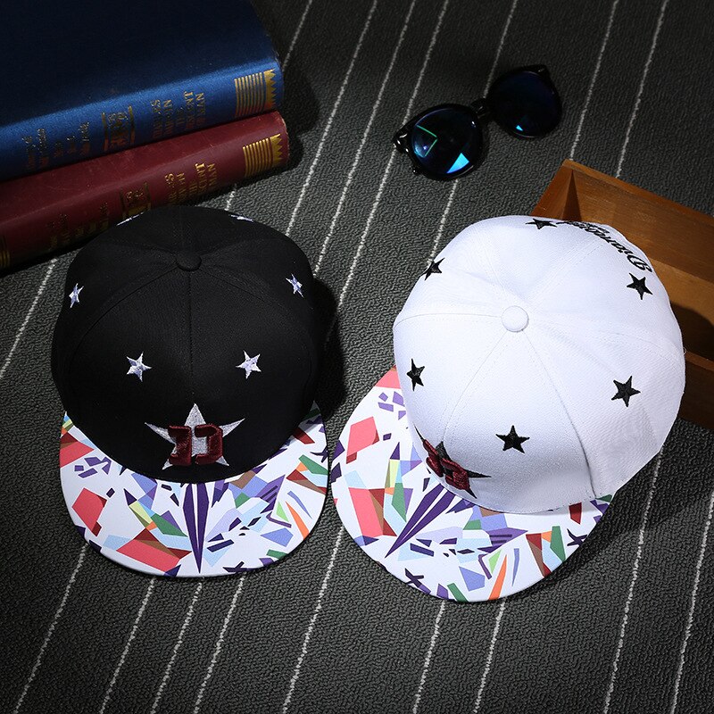 Koreansk par broderi hip-hop hat sort og hvid trend baseball cap mænd og kvinder forår udendørs sport skygge hat