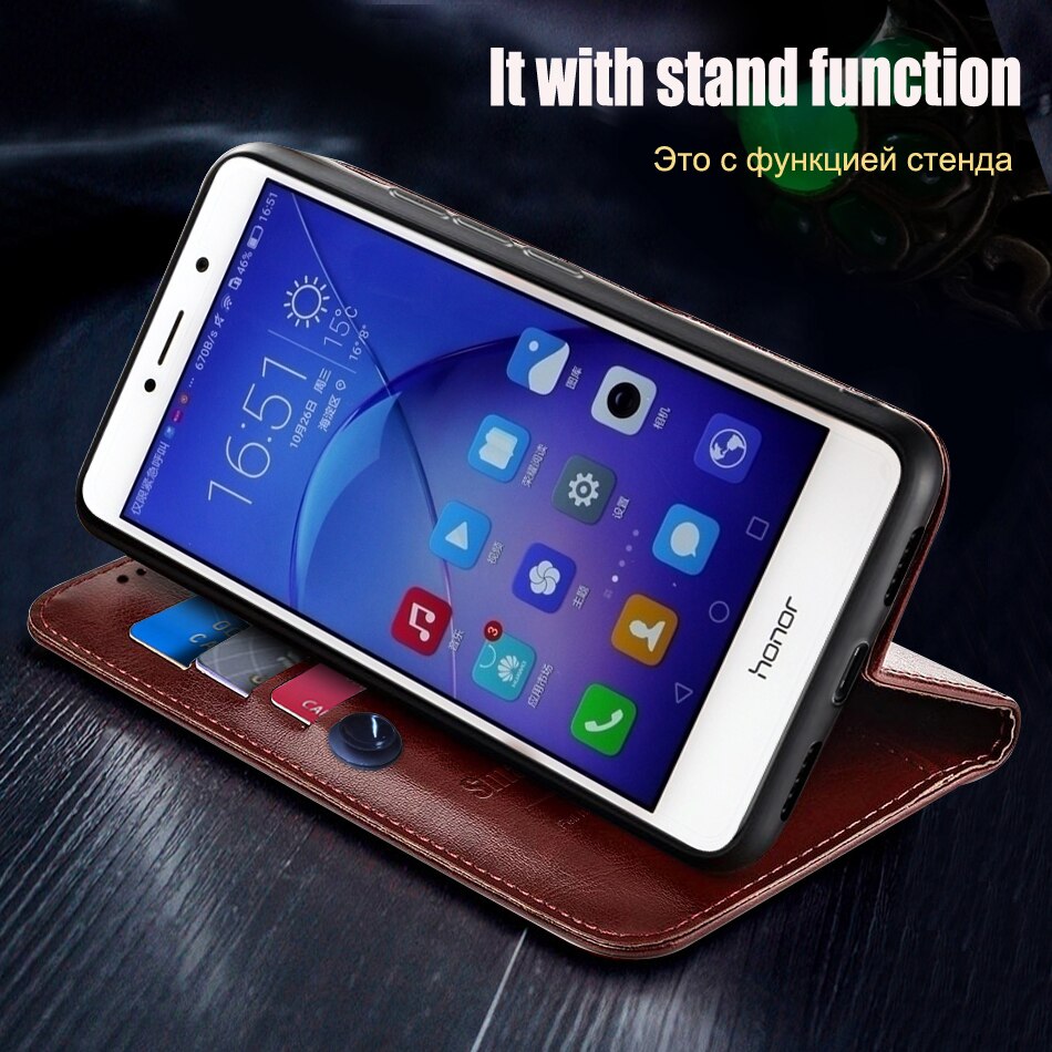 For Huawei Honor 6X case flip leather book style Case For Huawei Mate 9 Lite Phone Cases For Huawei GR5 cover + card slots