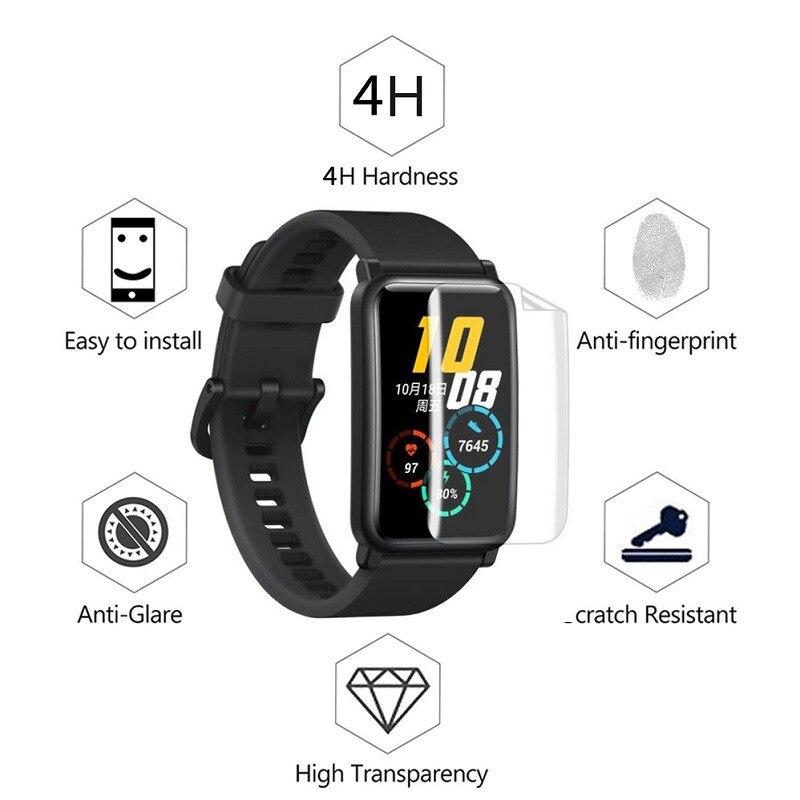 Film de protection souple et transparent en TPU, pour Huawei Watch Fit /Honor Smart Watch ES, couvercle de protection plein écran, accessoires de montre intelligente