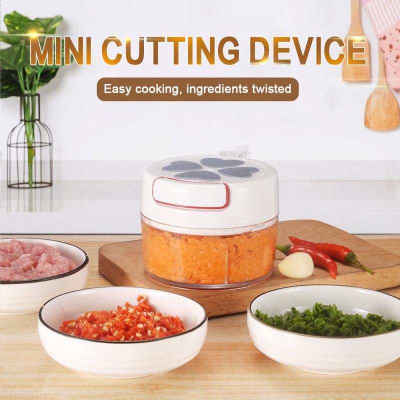 Mini Food Chopper Stainless Blade Kitchen Garlic Chopper Meat Grinder Shredder Steel Manual Home Food Processor Kitchen Tool
