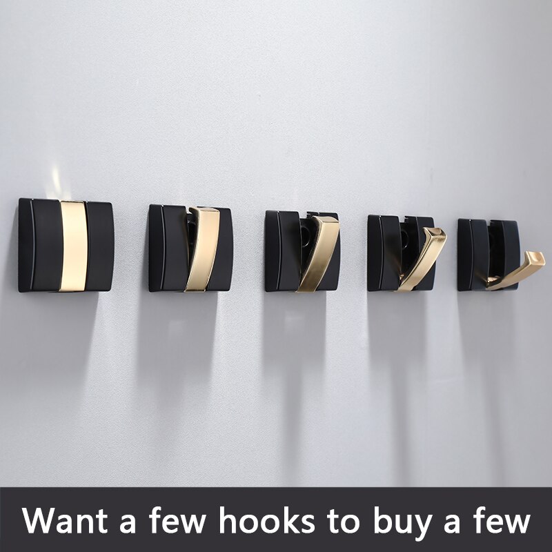 Bez wiercenia czarny srebrny wieszaki nowy DIY wieszak na haki ubrania na płaszcz kapelusz wieszak robić ręczników haki ubrań w łazience wieszak na płaszcze haki ścienne