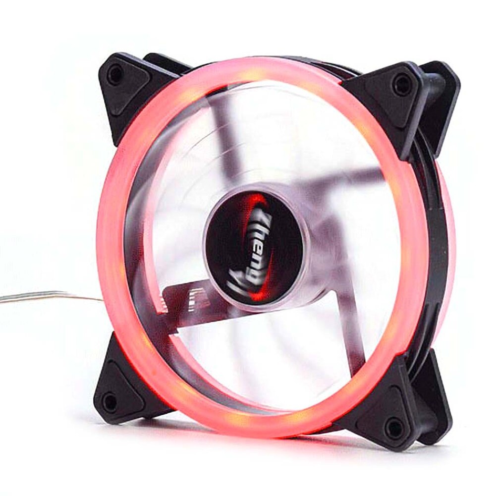 Mute RGB LED Lights Computer PC Case Cooling Fan Cooler Heat Dissipation Tool: Red
